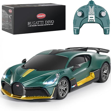 MIEBELY Remote Control Car - 1/24 Scale Fast Rc Race Car, Bugatti Divo 3.7V 500 mAh Toys with Headlight, Racing Hobby Model Birthday Ideal Gifts for Adults Kids Boys Age 6 7 8 9 Year Old