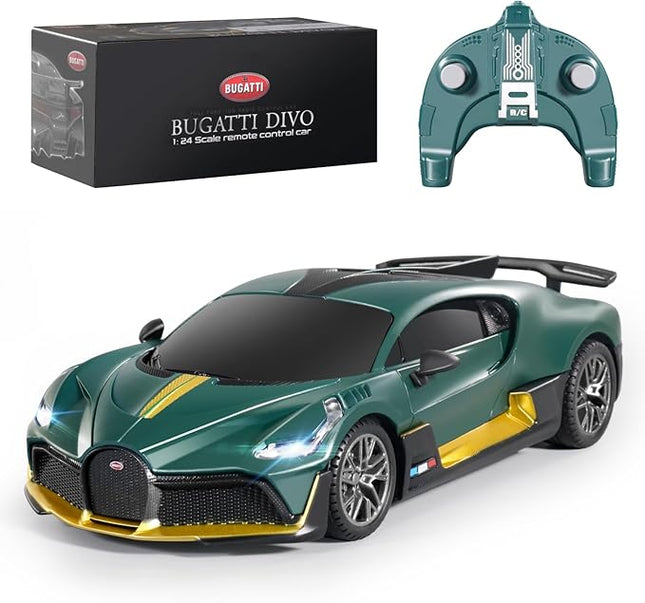 MIEBELY Remote Control Car - 1/24 Scale Fast Rc Race Car, Bugatti Divo 3.7V 500 mAh Toys with Headlight, Racing Hobby Model Birthday Ideal Gifts for Adults Kids Boys Age 6 7 8 9 Year Old
