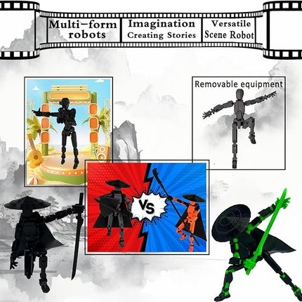 Already Assembled T13 Action Figure Accessories,T13 Multi-Jointed Movable 3D Printed Toys (Pink)