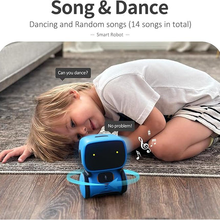 GILOBABY Interactive Talking Robot for Boys, Smart Toy with Touch Sensor & Voice Control, Record & Repeat Mode, Dancing, Singing, Educational Gift for 3 4 5 6 7 Year Old Kids (Blue)