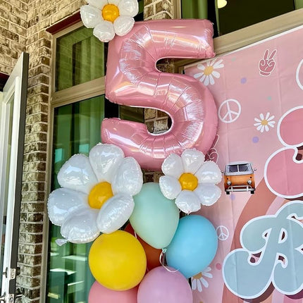 Smlpuame Pastel Pink 5 Balloons, 40 Inch Large Light Pink Foil Number Balloons 0-10, Self-Sealing 5th Birthday Balloon for Girls Women Anniversary Baby Shower Princess Party Decorations Supplies