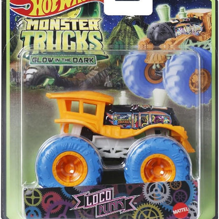 Hot Wheels Monster Trucks Glow in The Dark 1:64 Scale Trucks (Loco Punk)