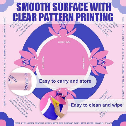 Mahjong Mat for Table with Rules, 32 Inch Non-Slip & Noise Reduction Gaming Mat, Comes with Storage Bag Mahjong Mat for Mahjong, Cards, and Board Games