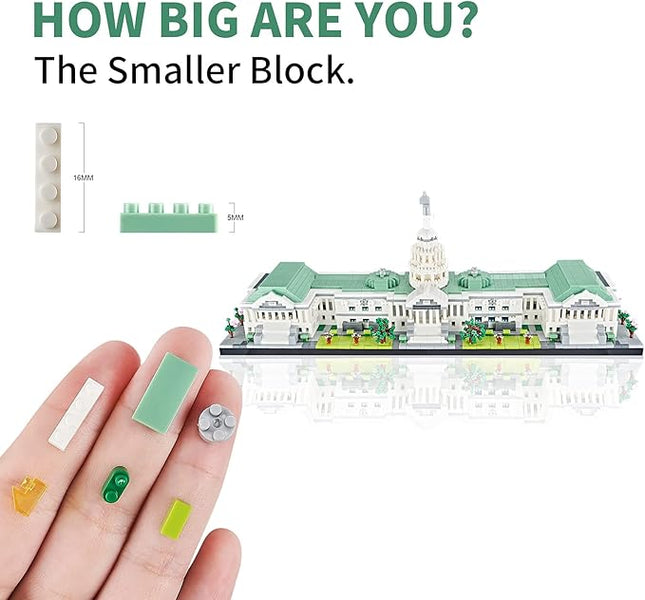 Architecture Series Mini Bricks for Adults and Teens,US Capitol Model Construction 3630 PCS,Micro Blocks Set,Landmark Model