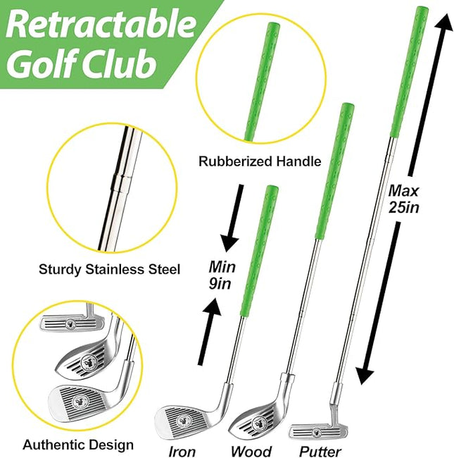 Liberry Toddler Golf Set, Retractable Toy Golf Clubs with Putting Mat & Storage Bag for Kids Ages 2 3 4 5, Indoor and Outdoor Sports Games Birthday Gift for Boys Girls