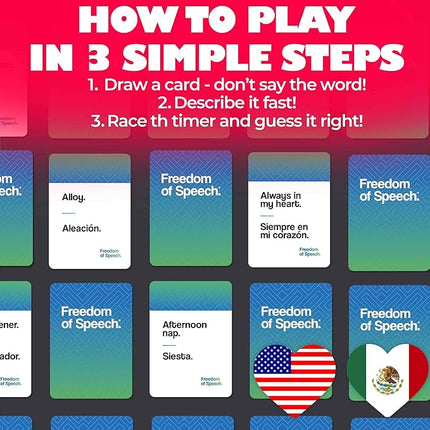 QUOKKA Juegos de Mesa en Español para la Familia – 500 Bilingual Spanish & English Card – Fun Party Game for Adults and Kids – Ideal for Game Nights, Dinner Parties, Party Games for Large Groups