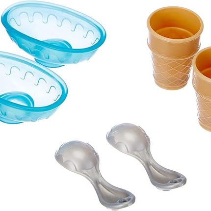 Play-Doh Kitchen Creations Double Drizzle Ice Cream Playset for Kids 3 Years and Up with 2 Drizzle Colors and 4 Classic Cans, Non-Toxic