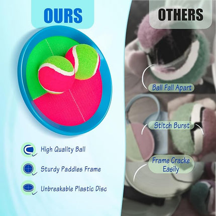 PlayZap Toss and Catch Ball Set Upgraded - Toddler Toys Kids Games for Whole Family - Water-Resistant Great for Beach Pool Yard Games - Classic Gift for 3 4 5 6 7 8 9 10 11 12+ Years Old Boys Girls