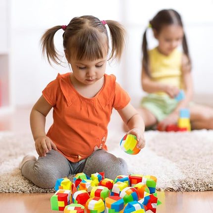 Bbiamsleep 20 Pcs Brain Teasers Puzzle Game Plastic Original 3D Sphere Puzzle Magic Ball Brain Teaser Puzzles Chain and sturdy Intelligence Game Puzzles for Boys and Girls Educational