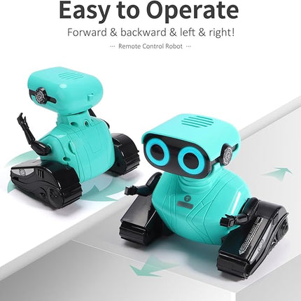 GILOBABY Remote Control Robot Toy for Kids 3-5 Years, Flashing LED Eyes, Dancing and Flexible Moves, Auto Demo Mode, Gift for Boys (Blue)