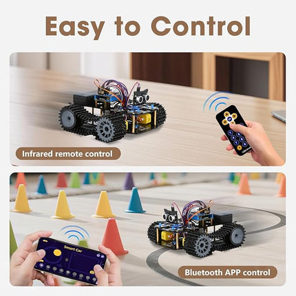 ACEBOTT Robot Kit, Robotics for Kids Ages 8-12, STEM Toys for Boys with Remote & App Control, Arduino & Scratch Compatible, Science Kits for Kids Age 8-12, Gift for Boys & Girls (Smart Robot Tank Car)