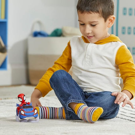 Spidey and his Amazing Friends Spidey Web Crawler Set, 4-Inch Scale Action Figure and Vehicle, Marvel Preschool Super Hero Toys, Kids Easter Gifts, Ages 3+