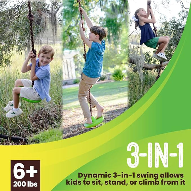 Swurfer Disco Tree Swing - Swing Sets for Backyard, Outdoor Swing, Swingset Outdoor for Kids, Easy Installation, Heavy Duty, Adjustable