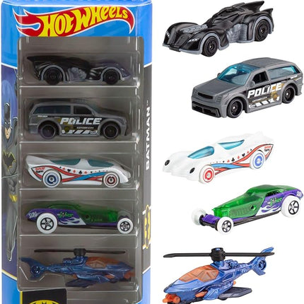 Hot Wheels 1:64 Scale Toy Cars Batman 5-Pack, Set of 5 Vehicles from & Inspired by The DC Super Hero Franchise, Includes Batmobile