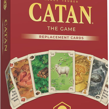 CATAN Base Game Card Accessory (6th Edition) Complete Replacement Set with 95 Resource Cards & 25 Development Cards, Made Studio