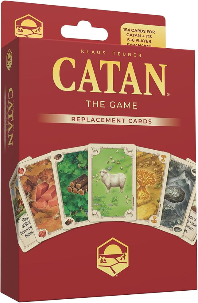 CATAN Base Game Card Accessory (6th Edition) Complete Replacement Set with 95 Resource Cards & 25 Development Cards, Made Studio