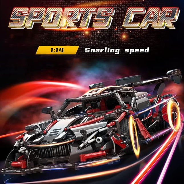 Adults Challenging Racing Car Building Blocks Kit，1:14 1391 Pieces Car Model Building Set DIY Toys for Boys Age 12 13 14 15 16