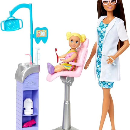 Barbie Careers Playset, Dentist with Blonde Doctor Fashion Doll, Toddler Small Doll, Furniture & Accessories