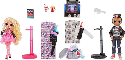 L.O.L. Surprise! OMG Movie Magic Fashion Dolls 2-Pack Tough Dude and Pink Chick with 25 Surprises Including 4 Fashion Looks, 3D Glasses, Accessories and Reusable Playset - Great Gift for Ages 4+
