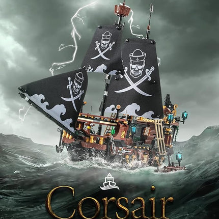 dOvOb Mini Blocks Set Pirates Ship Building Blocks Set, Great Idea Construction Set, Assembly Toy as a Gift for Teens and Adult (1328 PCS)