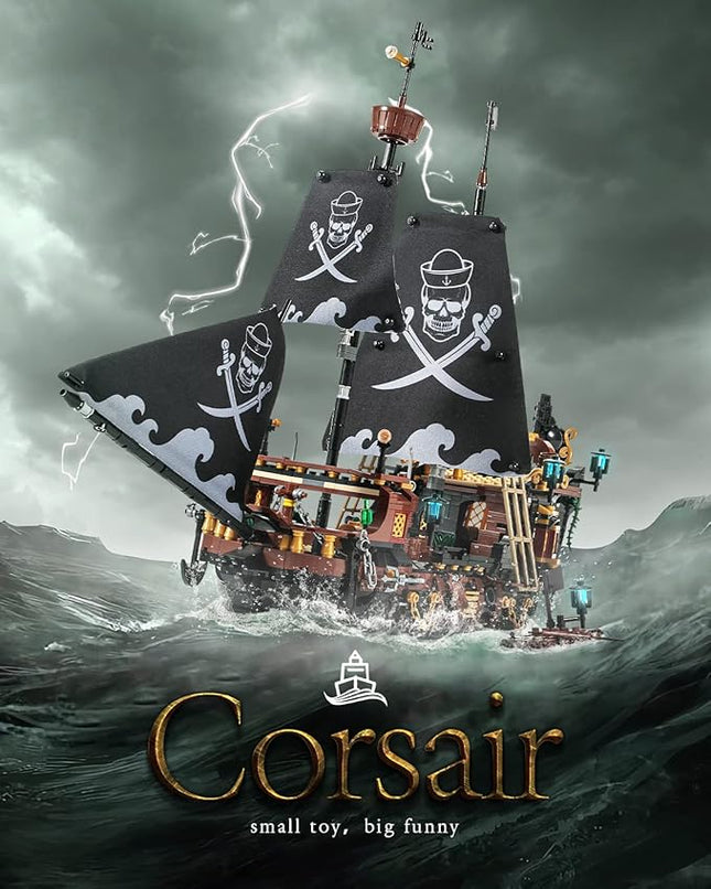 dOvOb Mini Blocks Set Pirates Ship Building Blocks Set, Great Idea Construction Set, Assembly Toy as a Gift for Teens and Adult (1328 PCS)