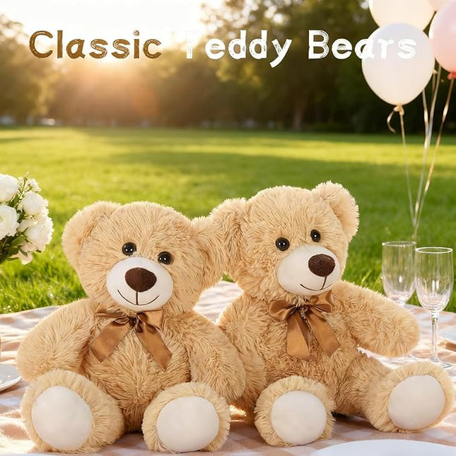 MaoGoLan Bulk Teddy Bear Baby Shower, 12 Packs Small Teddy Bear Stuffed Animals in Bulk,13.5" Small Stuffed Bears Plush for Wedding,Birthday,Christmas, Party Decorations
