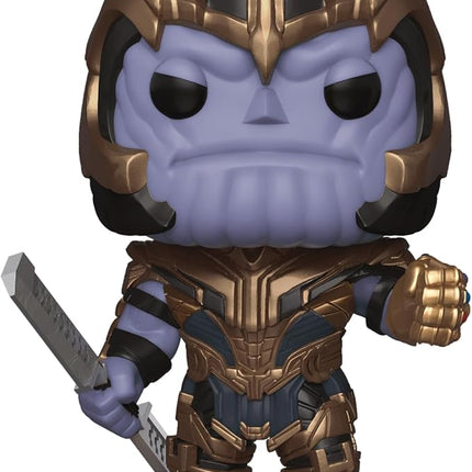Funko Pop! Marvel: Avengers Endgame 2-Pack – Thanos (#453) with Infinity Gauntlet & Captain America (#573) with Mjolnir & Broken Shield