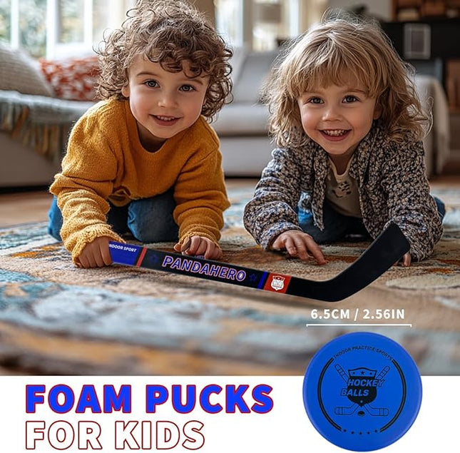Pandahero Soft Foam Hockey Pucks Gifts for Kids - Set of 6 Indoor Knee Hockey Pucks - Toddler Stocking Stuffers - Ideal Hockey Gifts for Boys 8-12