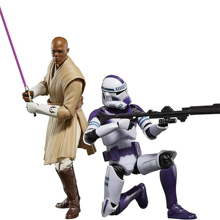 STAR WARS The Black Series Mace Windu & 187th Legion Clone Trooper 6-Inch Scale Action Figure Set Clones of The Republic (G0212)