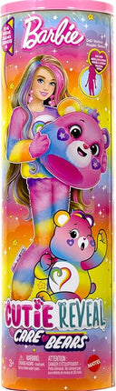 Barbie Cutie Reveal Care Bears Doll & Accessories, Series 2 Togetherness Bear with 10 Surprises Including Color Change & Mini Bear