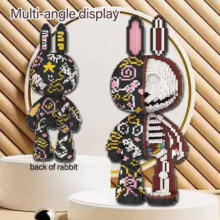 DAHONPA Graffiti Skeleton Rabbit Micro Building Blocks Set (8000PCS), Animal Creative Home & Office Decor, Gift for Adults and Kids