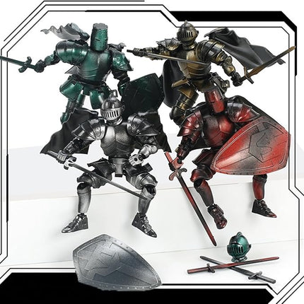 T13 Action Figure,Medieval Knight Action Figures,Dummy Lucky 13,3D Printed Robot Action Figure (Assembly Required)(Red)