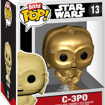 Funko Bitty POP! Star Wars - Leia, 4-Pack - Princess Leia, R2-D2, C-3PO and A Surprise Mystery Mini Figure - 0.9 Inch (2.2 Cm) Collectable - Stackable Display Shelf Included - Gift Idea