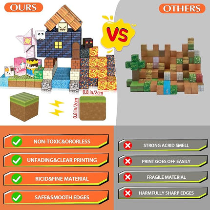 MITCIEN 220 PCS Magnetic Building Blocks - Magnetic Cubes for Kids Ages 3 4-8 8-12, STEM Educational Stacking Toys, Montessori Sensory Toys Gifts for Boys & Girls Christmas, Halloween, Birthday