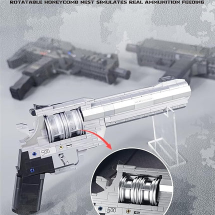 1:1 Revolver Building Blocks Gun Sets - 428 PCS Model Guns Collection Toy Building Bricks Sniper Set Shootable - Simulation Militarily Toy Lovers for Kids and Adults Gift