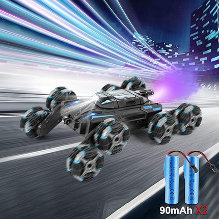 GIAT 8 Wheels Gesture Sensing RC Stunt Car Toy - Birthday Gifts Ideas for Boys Ages 5-7, 6-12, 8, 9, 10, 11 Years Old, Remote Control Off-Road Vehicle with 360-Degree Flips, Lights & Music