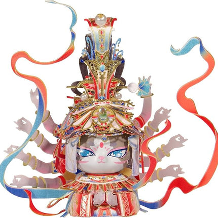 MU 3D Metal Puzzles The Flying Apsaras of The Dunhuang Caves Kitty Cat Figures Model Assembling, Metal Models Kits Miniature Building for Adult, Hobby Birthday New Year Gifts Collectibles Home Decor