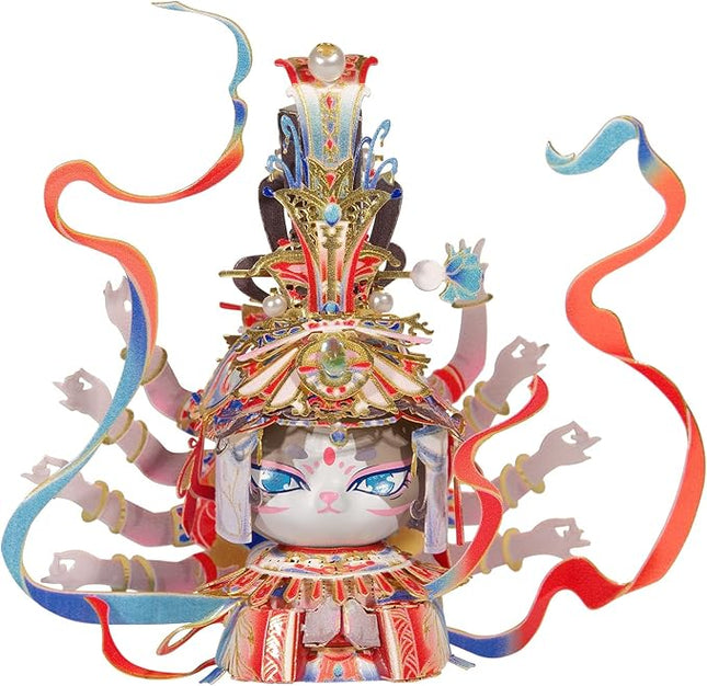 MU 3D Metal Puzzles The Flying Apsaras of The Dunhuang Caves Kitty Cat Figures Model Assembling, Metal Models Kits Miniature Building for Adult, Hobby Birthday New Year Gifts Collectibles Home Decor