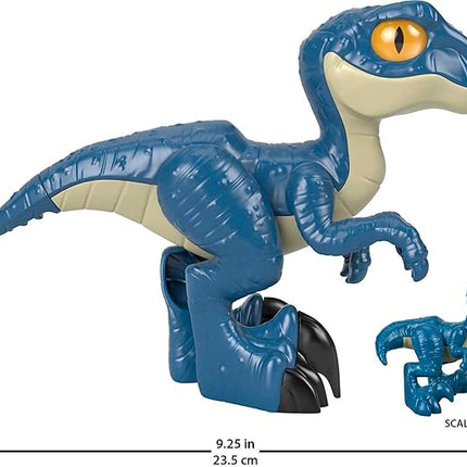 Fisher-Price Imaginext Jurassic World Dinosaur Toy Raptor XL Poseable Figure, 9 Inches Tall, Pretend Play Preschool Kids Ages 3+ Years