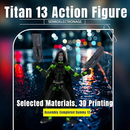 T13 Action Figure Assembly Completed, New 2Pcs Dummy 13, Lucky T13 Action Figure, 3D Printed Multi-Jointed Movable, Black Green, Black Red Devil's Scythe Action Figures
