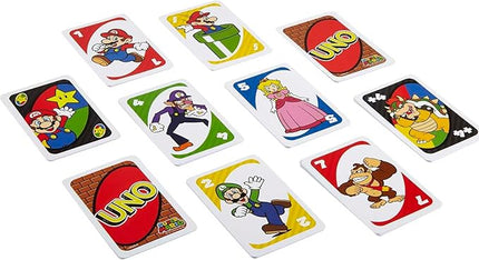 Mattel Games UNO Super Mario Card Game Animated Character Themed Collector Deck 112 Cards with Character Images, Gift for Kids Ages 7 Years Old & Up (Amazon Exclusive)