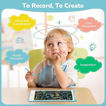 TECJOE LCD Writing Tablet Set, 8.5 Inch Colorful Doodle Board Drawing Tablet for Kids, Kids Travel Games Activity Learning Toys Birthday Gifts for 3-6 Year Old Boys Girls Toddlers Preschooler
