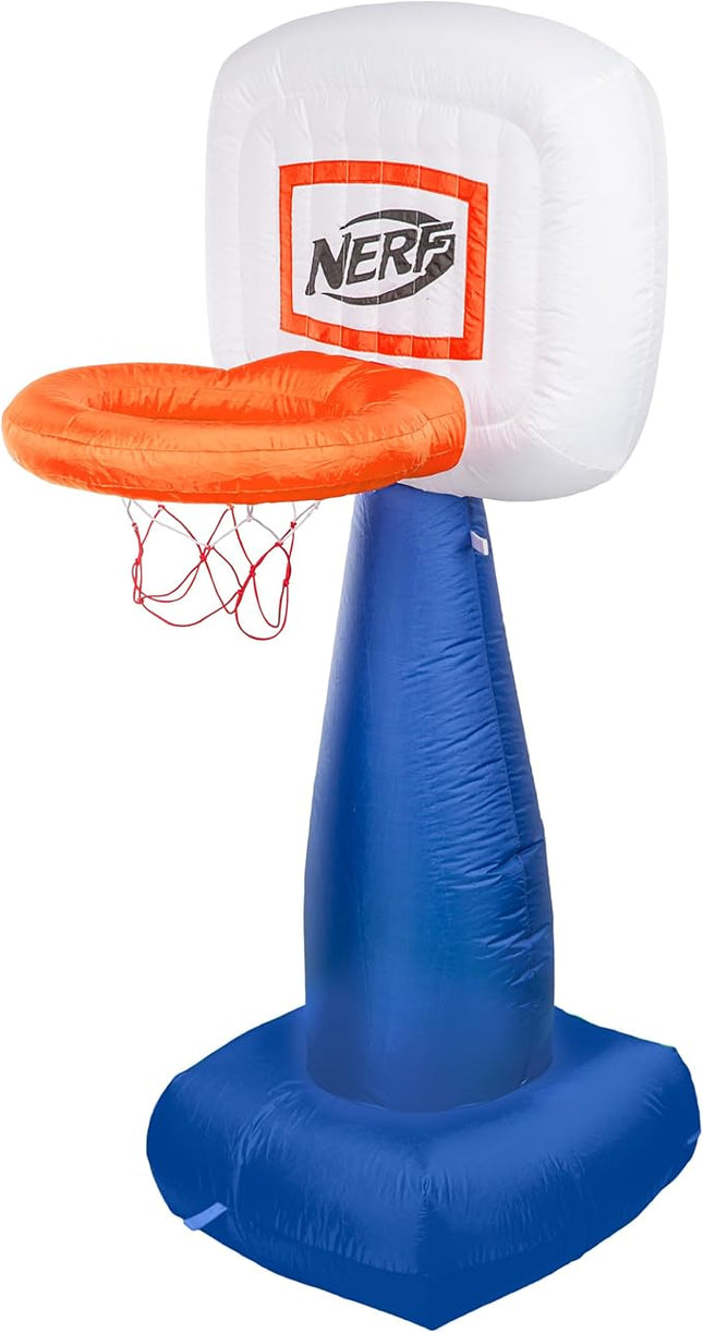NERF AirHoop Kids Inflatable Basketball Hoop Set - Instant Blow Up Youth Mini Hoop + Foam Basketball - Plug in Inflation in 10 Seconds - 4.5' Feet Kids Toy Basket + 5" Inch Mini Ball