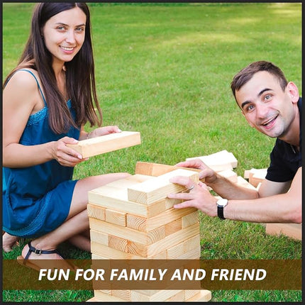Aivalas X-Large Size Giant Tumble Tower, 60 Blocks Outdoor Games Stacking Games Includes Dice Carrying Bag Scoreboard, Stacking Over 5FT for Backyard Lawn Party Playing