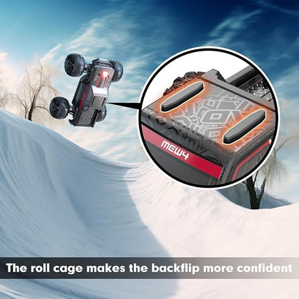 MEW4 1/16 Brushless RC Car, 4X4 RC Offroad Trucks, Portable RC Cars Fast 42 Km/h for Adults, High Speed RC Car, Electric Stadium RC Truck for Adult, Red Black