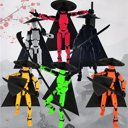 Already Assembled T13 Action Figure Accessories,T13 Multi-Jointed Movable 3D Printed Toys (Black)