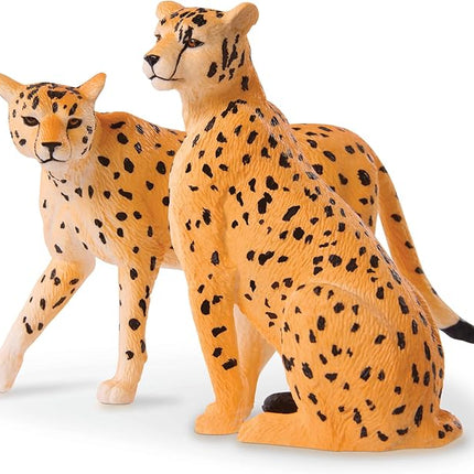 Terra by Battat – 4 Pieces Cheetah Family – 1 – 4-Inch Plastic Cheetah Figurines – Realistic Zoo Safari Animals for Kids – Educational Toy Figures – Inspires Imaginative Play – 3+ Years