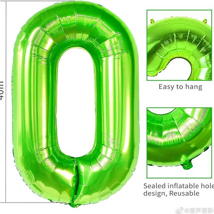 Smlpuame 40 inch Number Balloon 0-9 Green Large Number 18 Balloons,Digital Balloons for Birthday Party Celebration Decorations Supplies, Helium Foil Number Balloons for Wedding Anniversary
