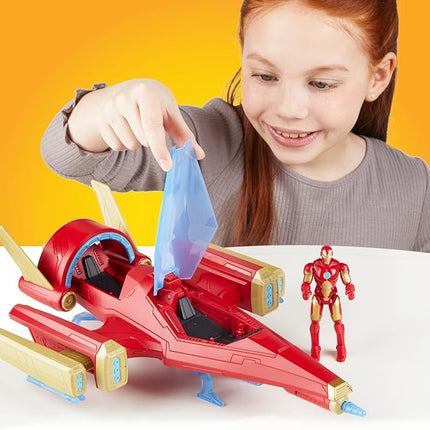 Marvel Avengers Epic Hero Series Iron Man Repulsor Blast Battle Jet, 4-Inch (10 cm) Vehicle & Action Figure Set, Super Hero Toys, Kids Ages 4 & Up