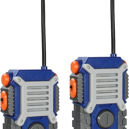 Nerf Walkie Talkie for Kids Fun at The Touch of A Button, Set of 2, 1000' Range by Sakar, Rugged Pair Battery Powered Gray Blue & Orange